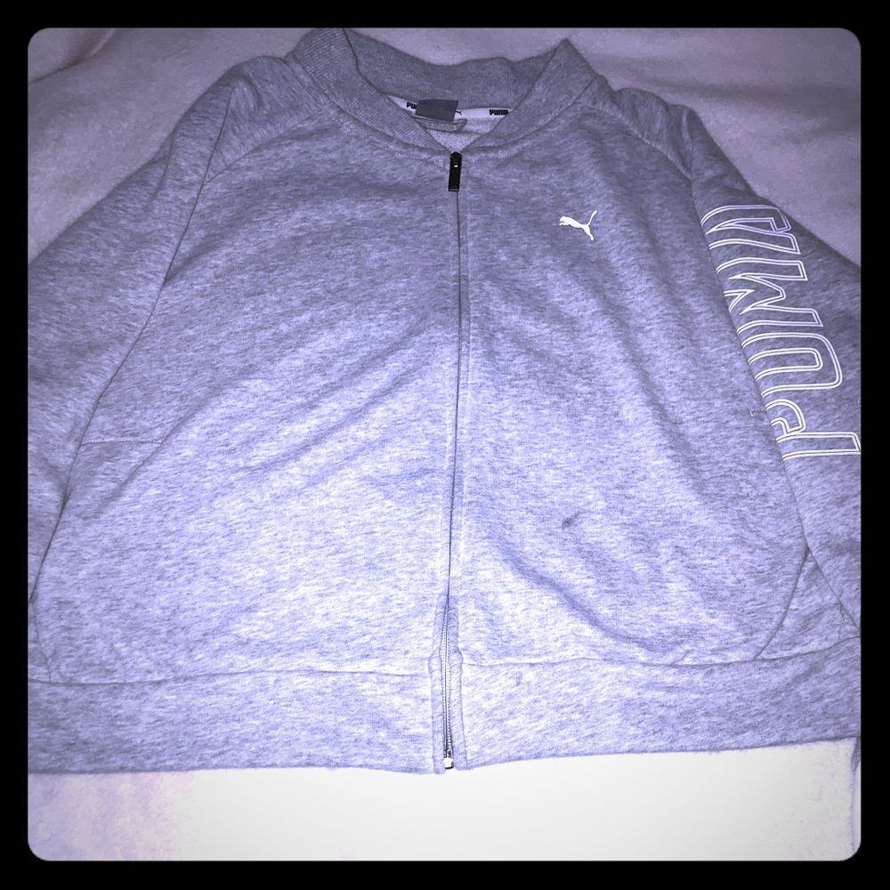 Cropped Gray Puma Jacket